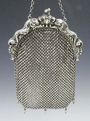 Blackinton sterling art nouveau mesh purse antique silver